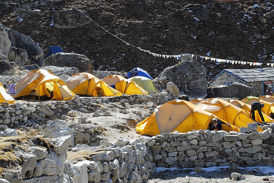 Camping area at Khare, below Mera Peak