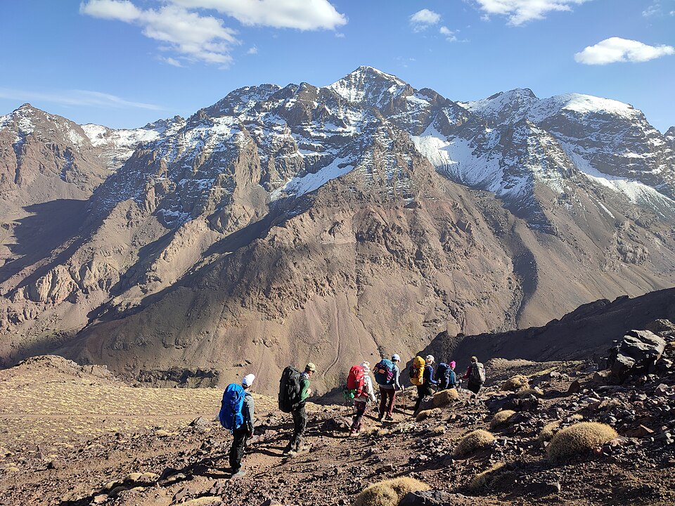 Walking in the Toubkal area, with the massif beyond